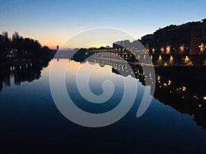 Orange Tramonto Sunset on Torino Italy