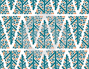 Orange tree pattern seamless. Tangerine tree background