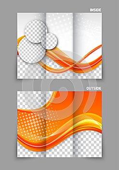 Orange tri-fold brochure