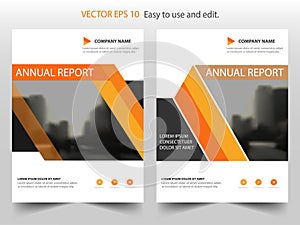 Orange triangle annual report Leaflet Brochure Flyer template design, book cover layout design, abstract business presentation