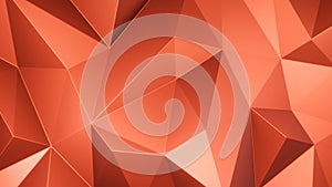 Orange triangle low polygon. Baksteen kleur geometric triangular polygonal. Abstract mosaic background. 3D Rendering illustration