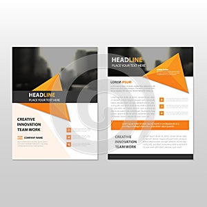 Orange Triangle Vector annual report Leaflet Brochure Flyer template design, book cover layout design