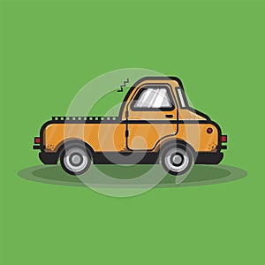 Orange truck transportation graphic illustration