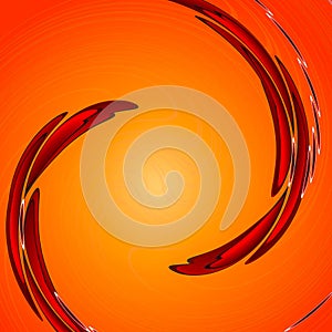 Orange twirl circular wave