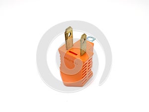 Orange two prong electrical plug