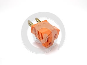 Orange two prong electrical plug