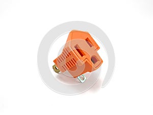 Orange two prong electrical plug