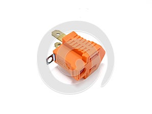 Orange two prong electrical plug