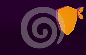 Orange Vandal icon isolated on purple background. Minimalism concept. 3d illustration 3D render