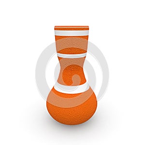 Orange vase isolated over white background