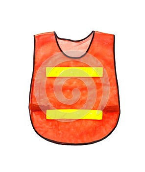 Orange vest, isolated on white and clipping path.