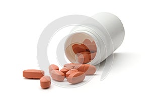 Orange vitamin pills