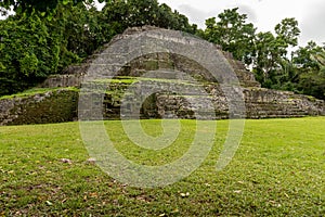 Jaguar Temple at Lamanai Archaeological Reserve, Orange Walk, Belize, Central America photo