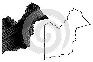 Orange Walk District Belize, Districts of Belize map vector illustration, scribble sketch Orange Walk map