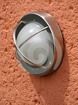 Orange wall and light - outside