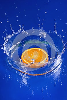 Orange in water