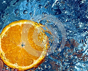 Orange in water