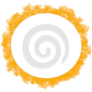 Orange water colour splash outer circle for label, sticker art