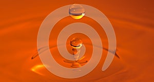 Orange Water Drop High Speed Photo