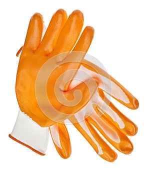 Orange Water Resistant Garden Gloves photo