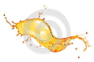 Orange water splash isolated on