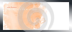 Orange Watercolor. Banner with free space for your graphics, subtitles.