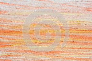 Orange watercolor crayon drawing background texture