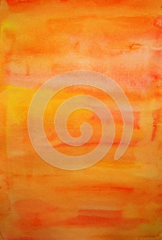 Orange watercolor hand painted art background