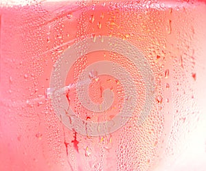 The orange waterdrop from cold water in plastic bottle