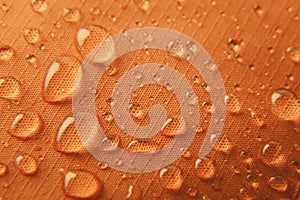 Orange waterproof textile background