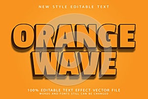 Orange Wave editable text effect emboss modern style