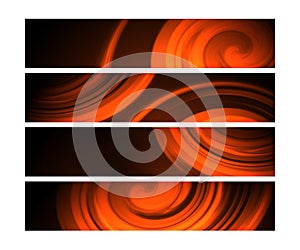 Orange Web banners with twirl effect