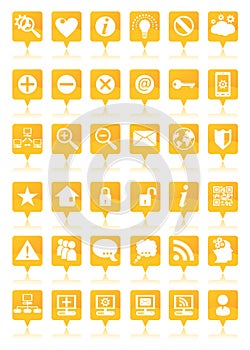 Orange web icons set