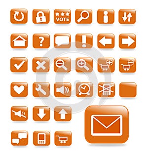 Orange website button set