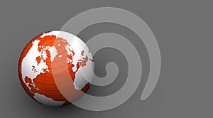 Orange and white 3d globe