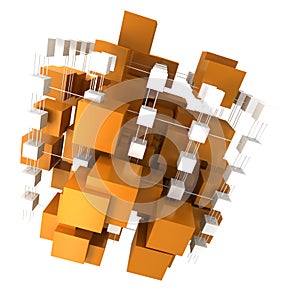 Orange and white abstract structure