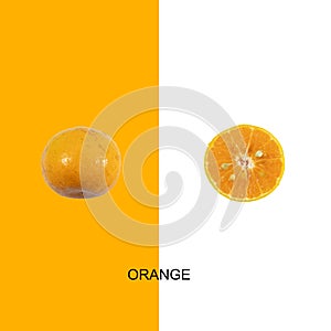 Orange on the white background.