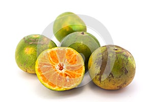 Orange on white background