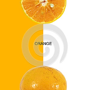 Orange on the white background. photo