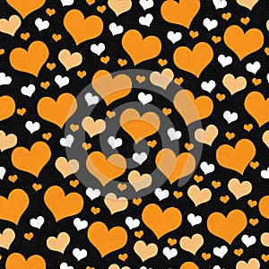 Orange, White and Black Hearts Tile Pattern Repeat Background photo