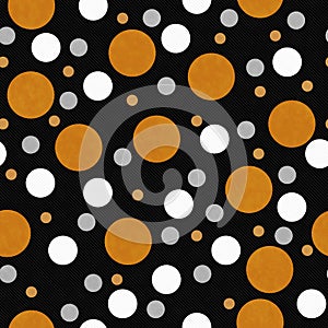 Orange, White and Black Polka Dot Tile Pattern Repeat Background photo