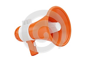 Orange and white megaphone isolated on transparent background