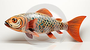 Japanese Folklore-inspired 3d Orange Fish Illustration photo