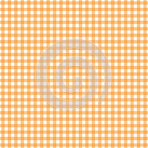 Orange white rectangle gingham cloth, tablecloth, background, wallpaper, fabric, texture pattern vector illustration