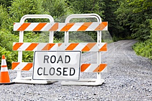 Road Closed Sign on Rural Dirt Road