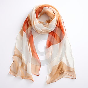 Orange And White Scarf Inspired By Georgia O\'keeffe