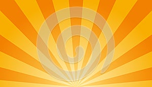 Orange And White Sunburst Background - Vector Illustration