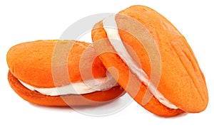 Orange Whoopie Pie On White Background