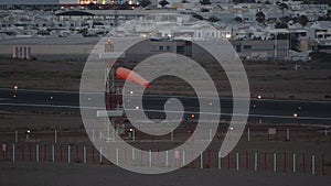 Orange windsock at the airport