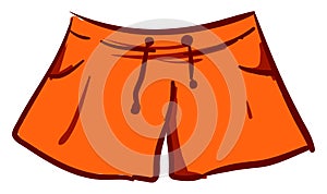 Orange woman mini shorts, illustration, vector photo